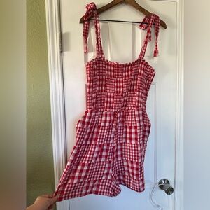 NWT Old Navy Red and White Gingham Romper size L